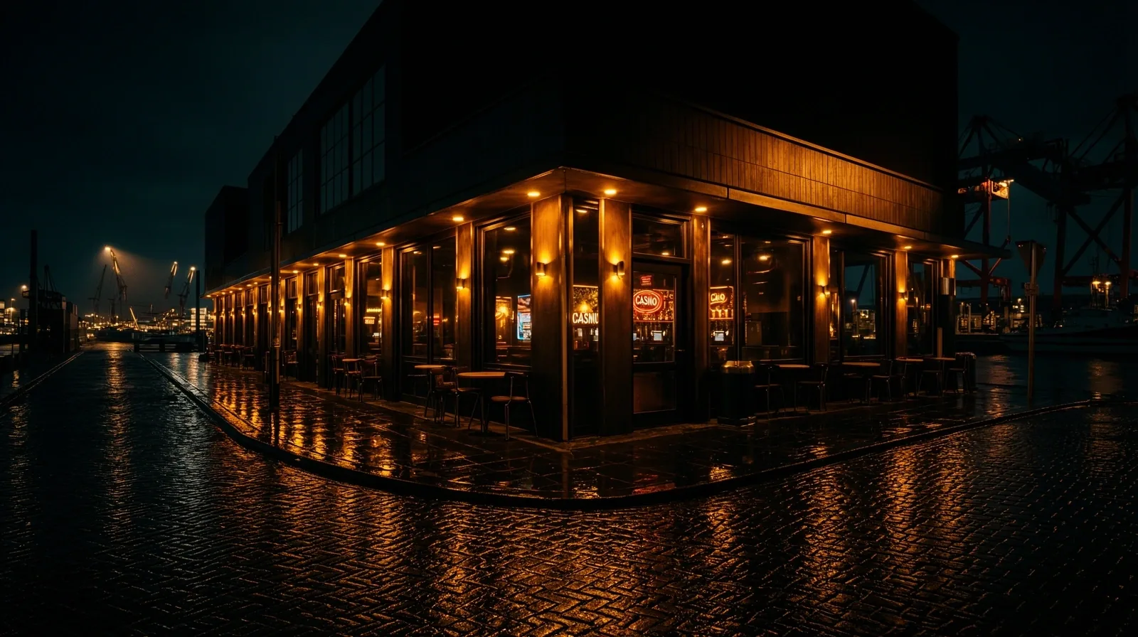 Vissersdijk Rotterdam bij schemering