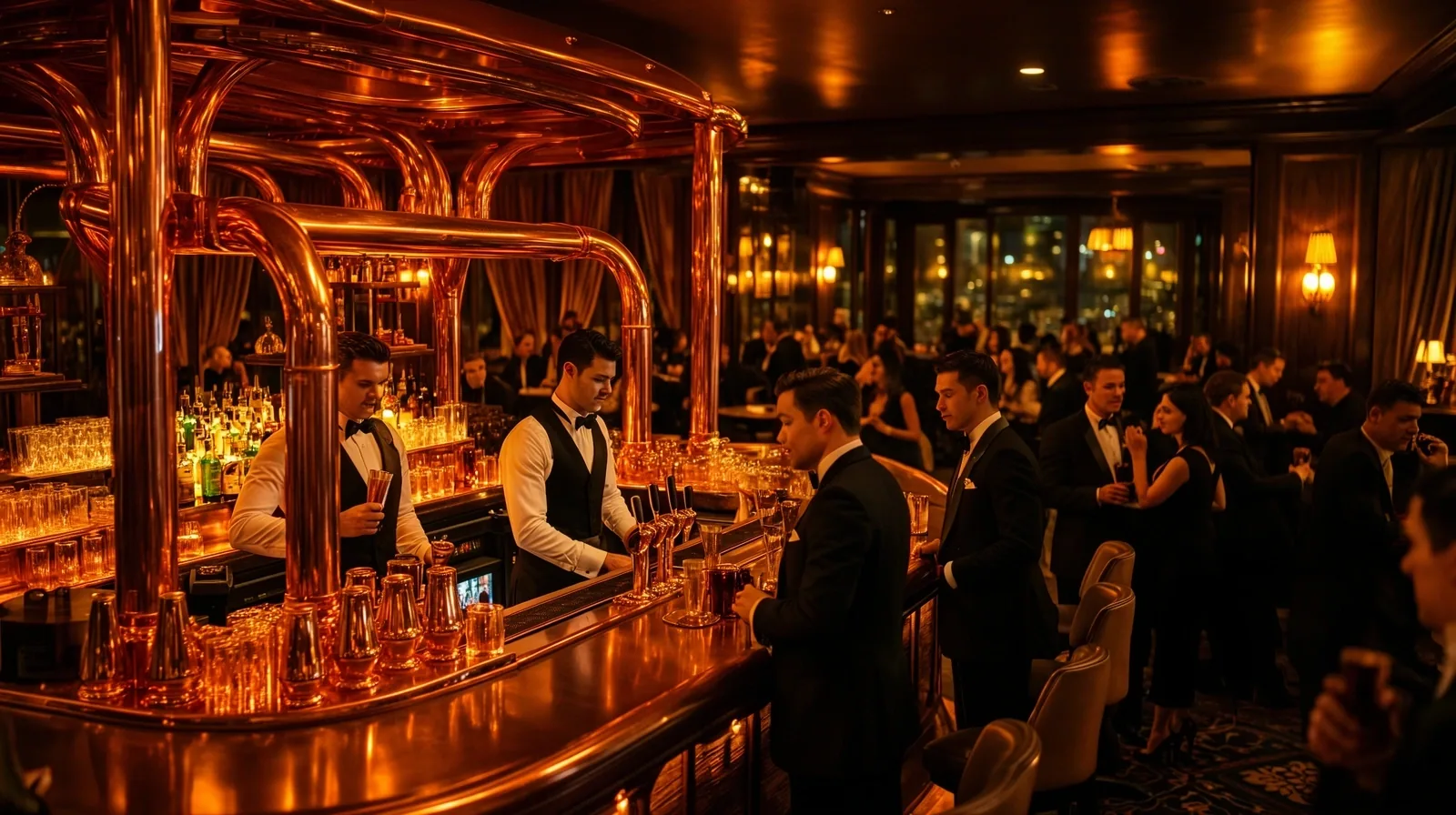 Blik op de bar van Quentavo