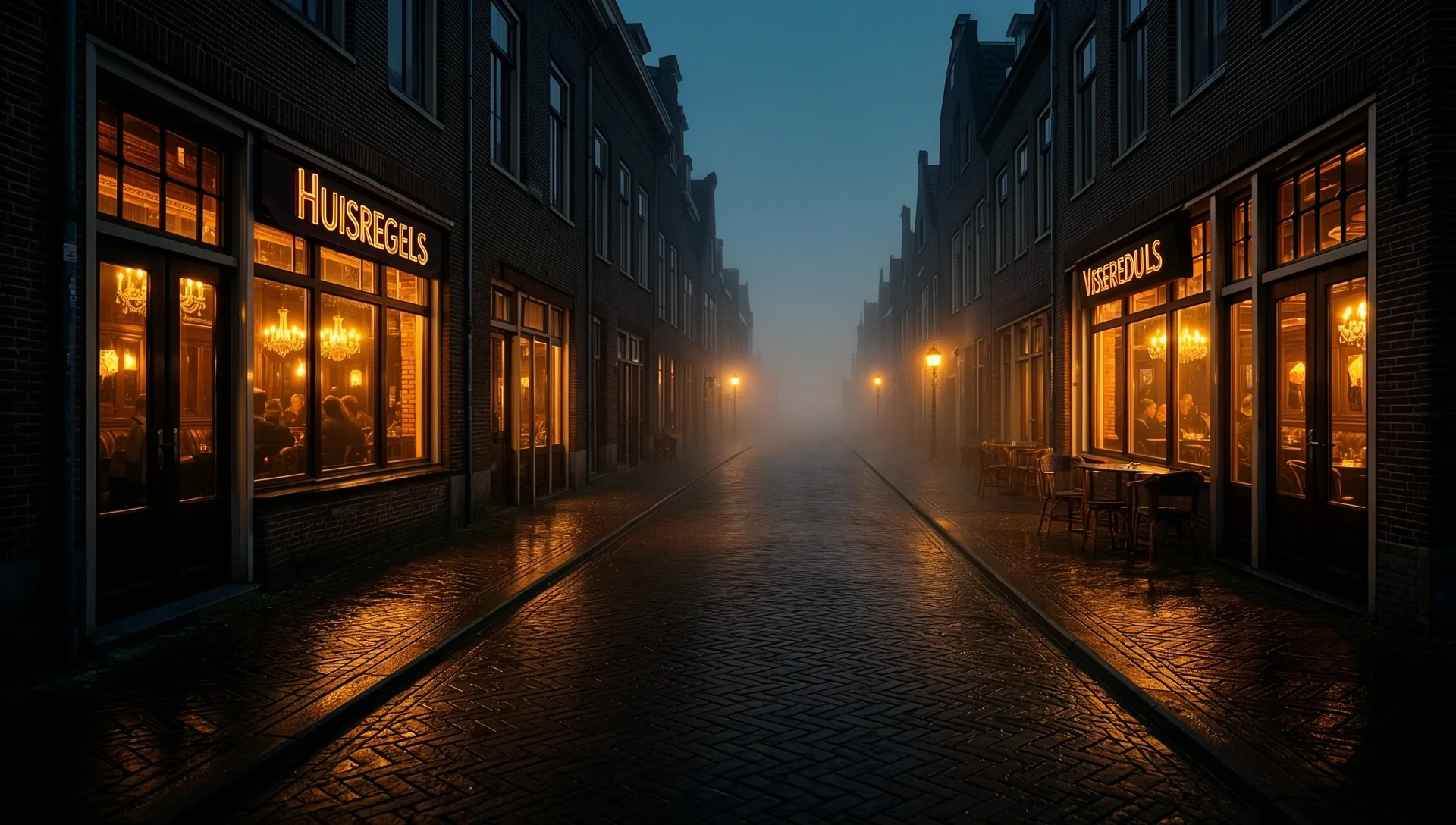 Vissersdijk bij avond